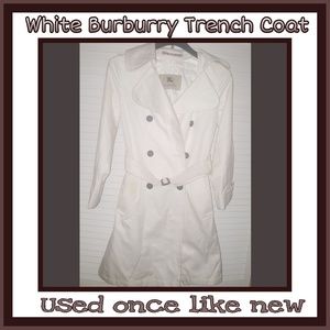 White Burberry trench coat  used only once